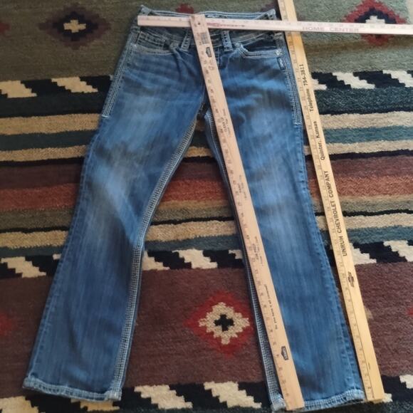 Silver Jeans 17" Suki Surplus Embroidered Flap Pockets 26/29 Women's Denim Jean - Picture 6 of 16